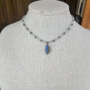 Artisan Labradorite and Quarts Crystal Necklace
